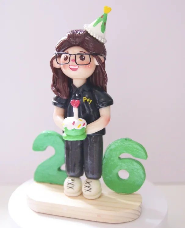 Handmade birthday clay figurine